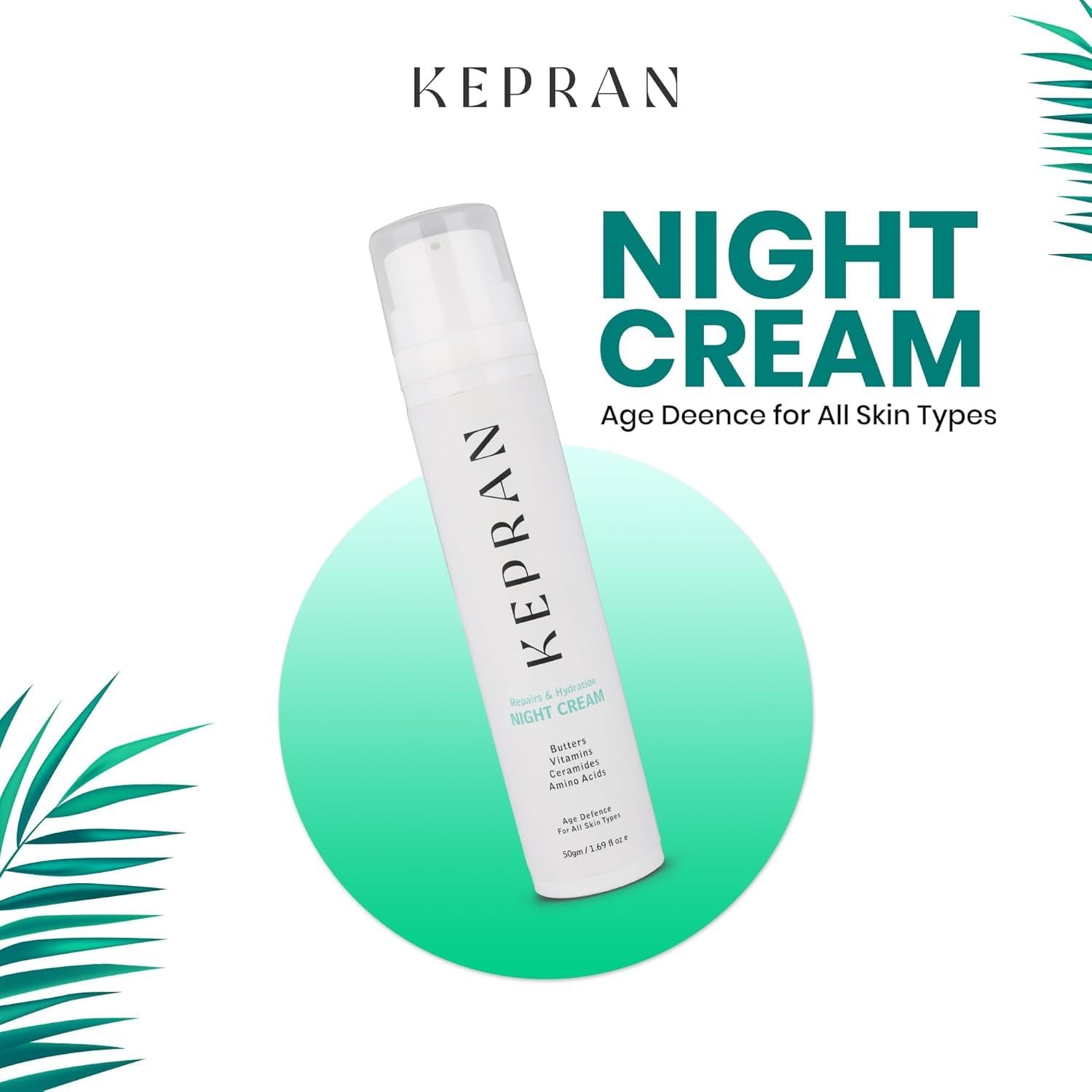 Repairs & Hydration Night Cream, 50g, with Butters, Vitamins, Ceramides, Amino Acids