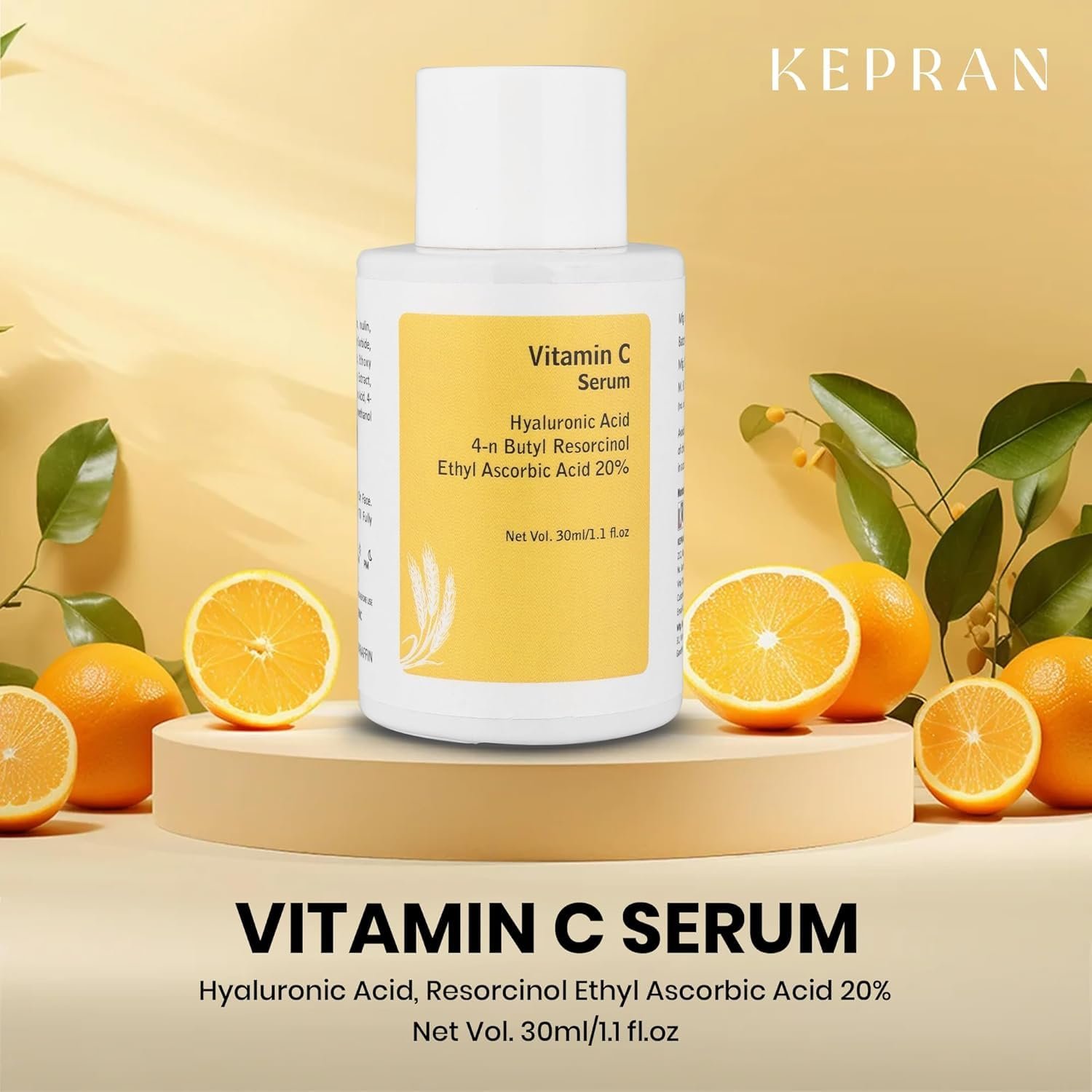 Vitamin C Serum with 20% Ethyl Ascorbic Acid, Hyaluronic Acid, 30ml